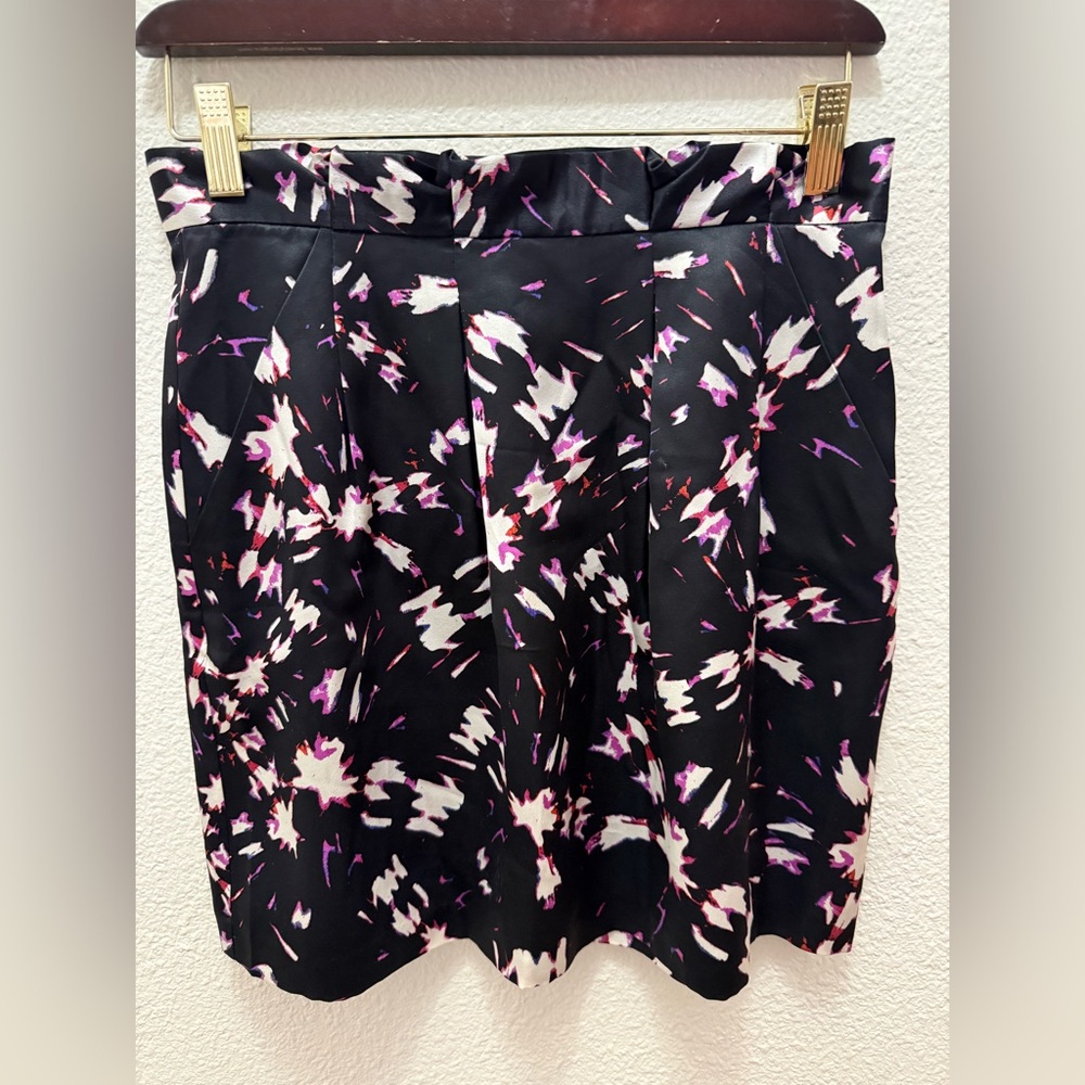 BROADWAY & BROOME Black Floral MADEWELL Silk Skirt WOMENS 2